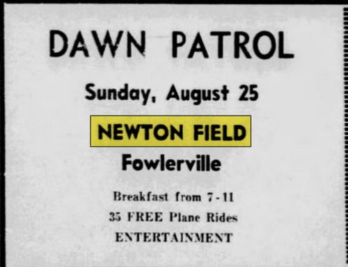 Newton Airport (Newton Field) - Aug 21 1957 Article